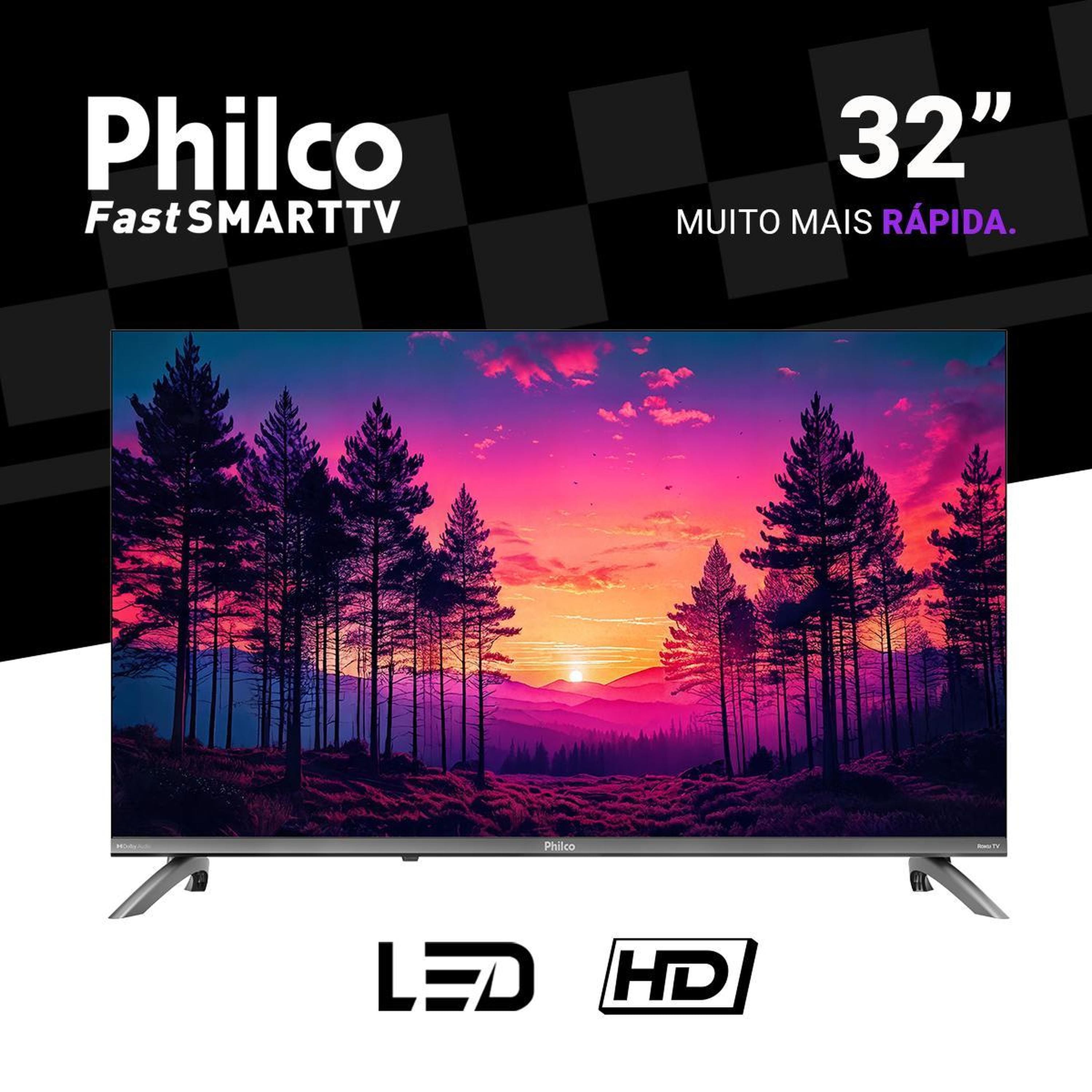 Smart TV 32" HD Philco P32CRB Roku TV HDR10 Dolby Audio - 1