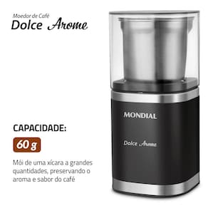 Moedor de Café Mondial MCF-01-BI Inox 180W 60g Lâminas Inox - 110V - 2