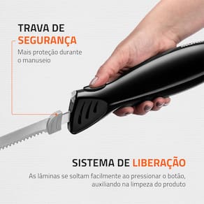 Faca Elétrica Mondial FA-01 100W Lâminas Duplas Trava Segurança - 110V - 3