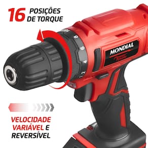 Parafusadeira e Furadeira Mondial Power Tools FPF-06M Mandril 10mm Maleta Bateria 12V Bivolt - 3