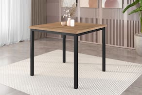 Conjunto Mesa Quadrada 90x90 com 4 Cadeiras Artefamol Juriti Preto Fosco e Tampo BP - 2