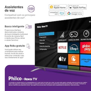 Smart TV 50” 4K Philco P50CRB LED Roku TV HDR10 Dolby Audio - 2