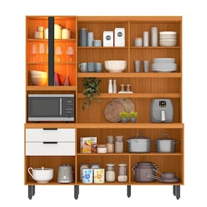 Cozinha Poliman Murano 7 Portas 2 Gavetas Freijó UV Off Acetinado - 3