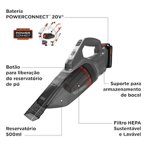 Aspirador de Pó Portátil Black+Decker BCHV001D1E-BR PowerConnect 20V Preto e Cinza Bivolt - , - 3