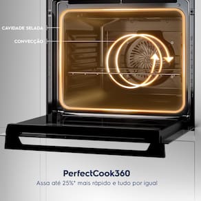 Fogão Electrolux Experience FE5DB 5 Bocas Mesa de Vidro Forno Duplo PerfectCook360 Preto - 220V - 1