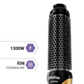 Escova Secadora Philco PES33A Íons Tourmaline Preto/Dourado - Bivolt - 1