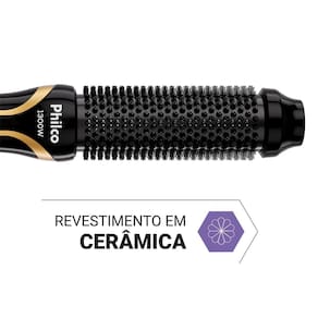 Escova Secadora Philco PES33A Íons Tourmaline Preto/Dourado - Bivolt - 3