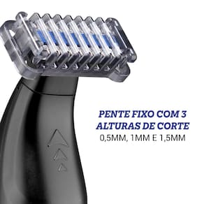Aparador de Pelos Philco PAP02 USB Cinza/Azul - Bivolt - 3