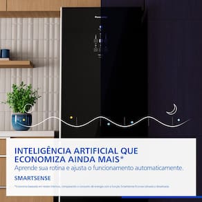 Geladeira Panasonic 511L Bottom Freezer BB71B Black Glass - 110V - 1