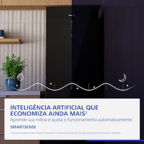 Geladeira Panasonic 407L Bottom Freezer BB41B Black Glass - 110V - 1