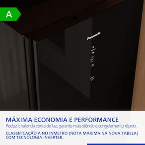 Geladeira Panasonic 407L Bottom Freezer BB41B Black Glass - 110V - 2