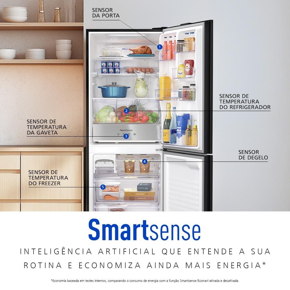 Geladeira Panasonic BB65M Frost Free 467L Inverse 110V Diamond Glass - 110V - 2