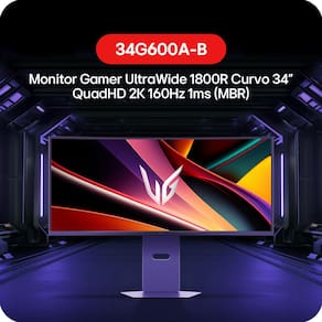 Monitor Gamer Curvo 34” LG UltraGear 34G600A-B QuadHD UltraWide 160Hz 1ms FreeSync Premium HDR10 - 3
