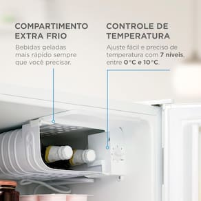 Frigobar Midea 45L MDRD086FGD013 Inverter Branco e Preto Prata Porta Reversível Bivolt - 3