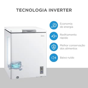 Freezer Horizontal Midea MDRC207SFZ 142L Inverter 3 em 1 Bivolt Branco - 2