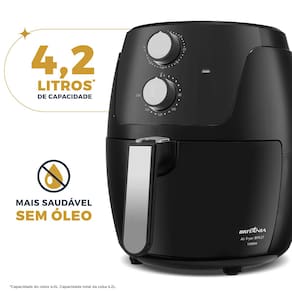 Fritadeira Air Fryer Britânia BFR37 4,2L 1500W Revestimento Dura Mais - Preto - 110V - 2