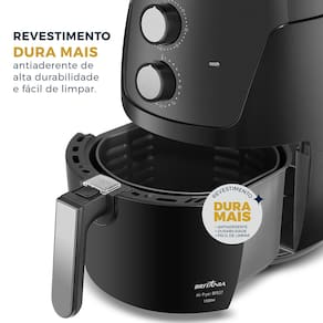 Fritadeira Air Fryer Britânia BFR37 4,2L 1500W Revestimento Dura Mais - Preto - 220V - 3