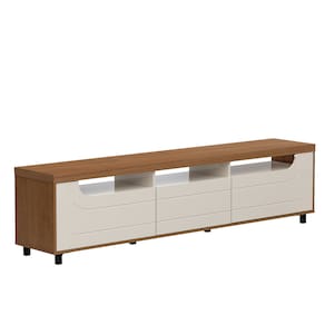 Rack Artely Mercury Cinamomo Off White 75” Tamburato 50mm 2 Portas 1 Gaveta - 2