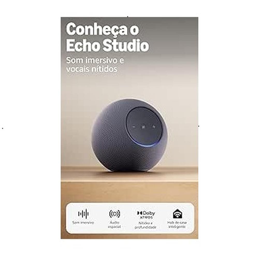 Echo Studio 2ª Geração Amazon Alexa Smart Speaker Dolby Atmos