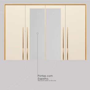 Guarda-Roupa 4 Portas Demóbile Mônaco Cinamomo/Off-White com Espelho - 2