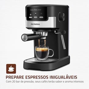 Cafeteira Espresso Mondial Dolce Crema C-21-E-CNP 20 Bar Inox - 110V - 1
