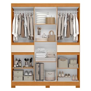 Guarda-Roupa Casal Palumóveis Olímpia 10 Portas 2 Gavetas MDP - Cinamomo / Off White - 2