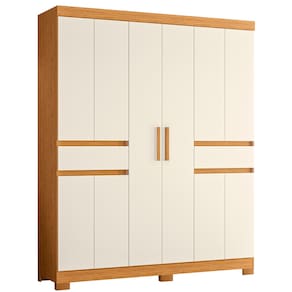 Guarda-Roupa Casal Palumóveis Olímpia 10 Portas 2 Gavetas MDP - Cinamomo / Off White - 3