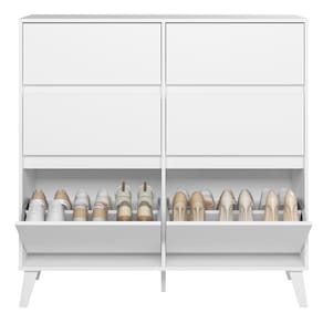 Cômoda Sapateira Palumóveis Dora 4 Gavetas e 2 Portas Basculantes - Branco - 3