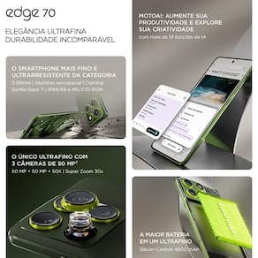 Smartphone Motorola Edge 70 6.7” 512GB 5G Câmera Dupla 50MP - Bronze Green - 2