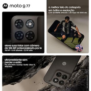 Smartphone Motorola Moto G77 6.8” 256GB 5G Câmera Dupla 108MP - Black Olive - 2