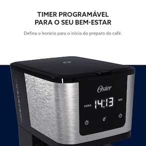 Cafeteira Digital Oster OCAF550 1,5L Inox Programável com Timer - 220V - 1