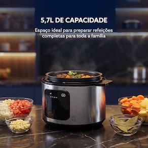 Panela de Pressão Elétrica Oster OPAN930 5,7L Inox Jateado Digital - 110V - 1