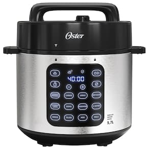 Panela de Pressão Elétrica Oster OPAN930 5,7L Inox Jateado Digital - 220V
