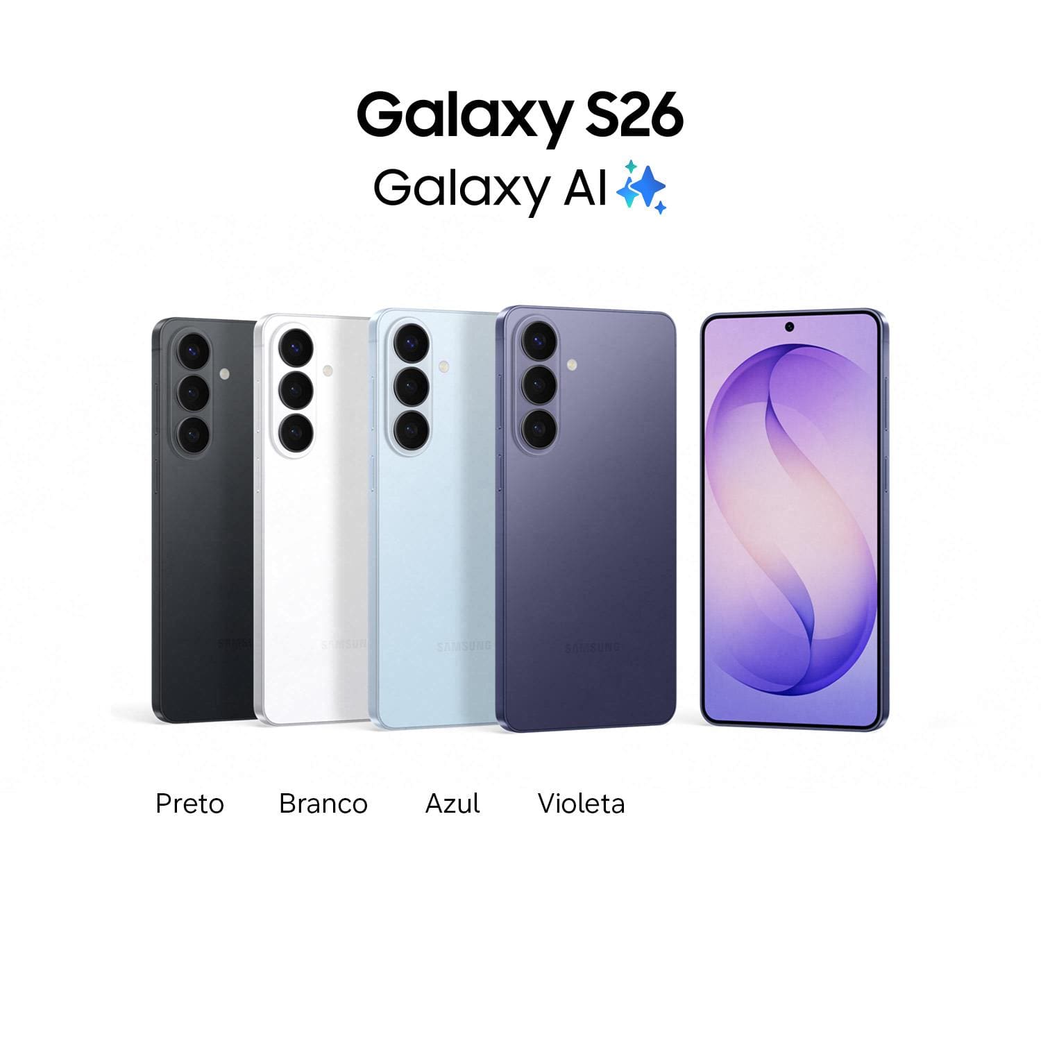 Smartphone Samsung Galaxy S26 5G Tela 6.3" 256GB Câmera 50MP - Violeta - 1