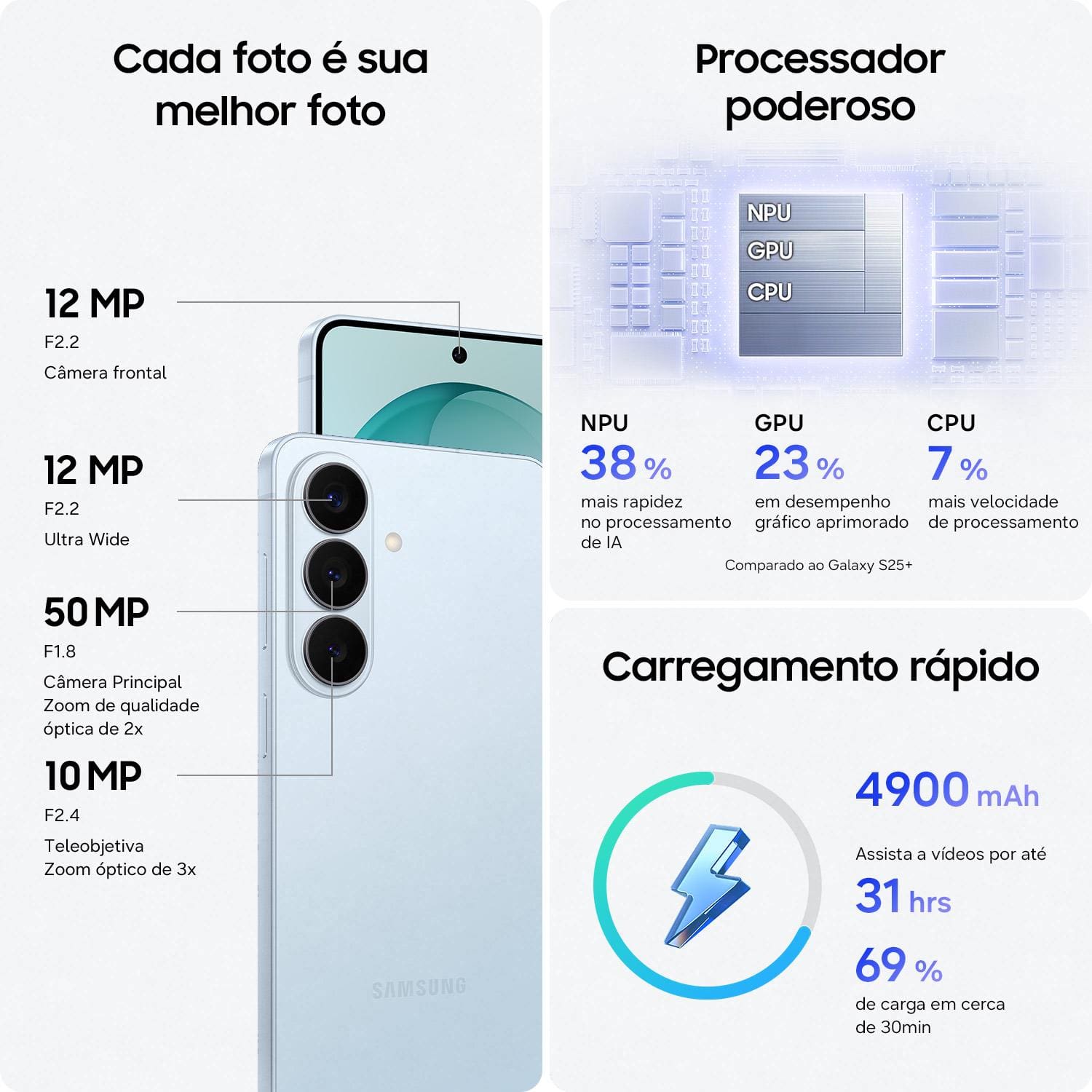 Smartphone Samsung Galaxy S26+ 5G Tela 6.7" 512GB Câmera 50MP - Preto - 2