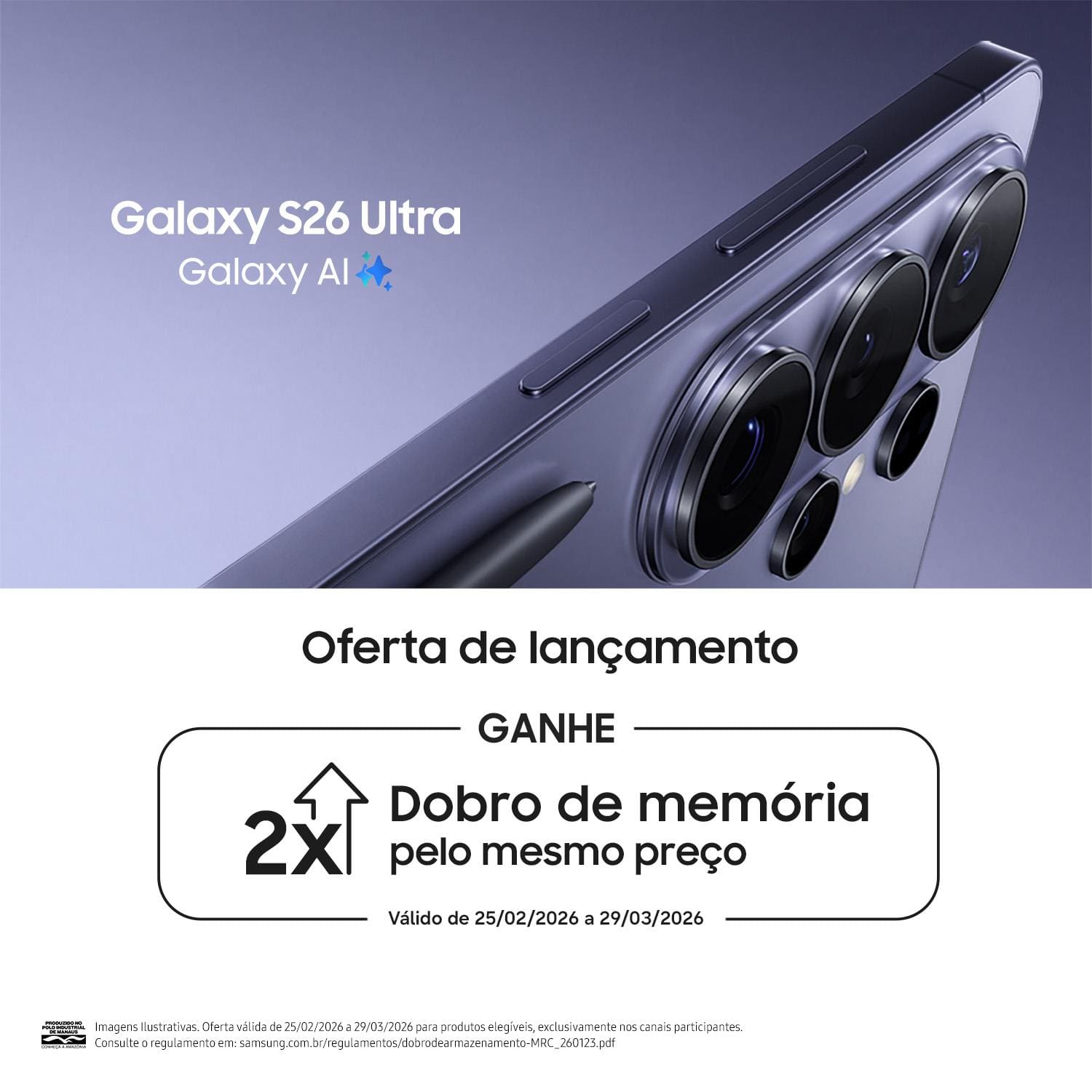 Smartphone Samsung Galaxy S26 Ultra 5G Tela 6.9" 512GB Câmera Quadrupla 200MP - Violeta - 2