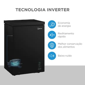 Freezer Horizontal Midea MDRC151FZD013 100L Inverter Bivolt Preto - 2