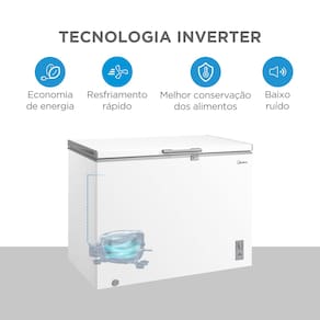 Freezer Horizontal Midea MDRC411FZD013 293L Inverter Bivolt Branco - 2