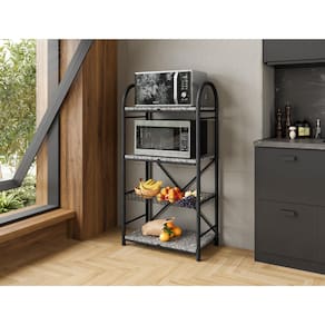 Fruteira Artefamol Ibis em Aço com 3 Tampos de Granito - Craqueado Preto - 1