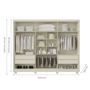 Guarda-Roupa Casal Mademarques Coliseu 6 Portas de Bater Espelho 4 Gavetas - Off White - 3