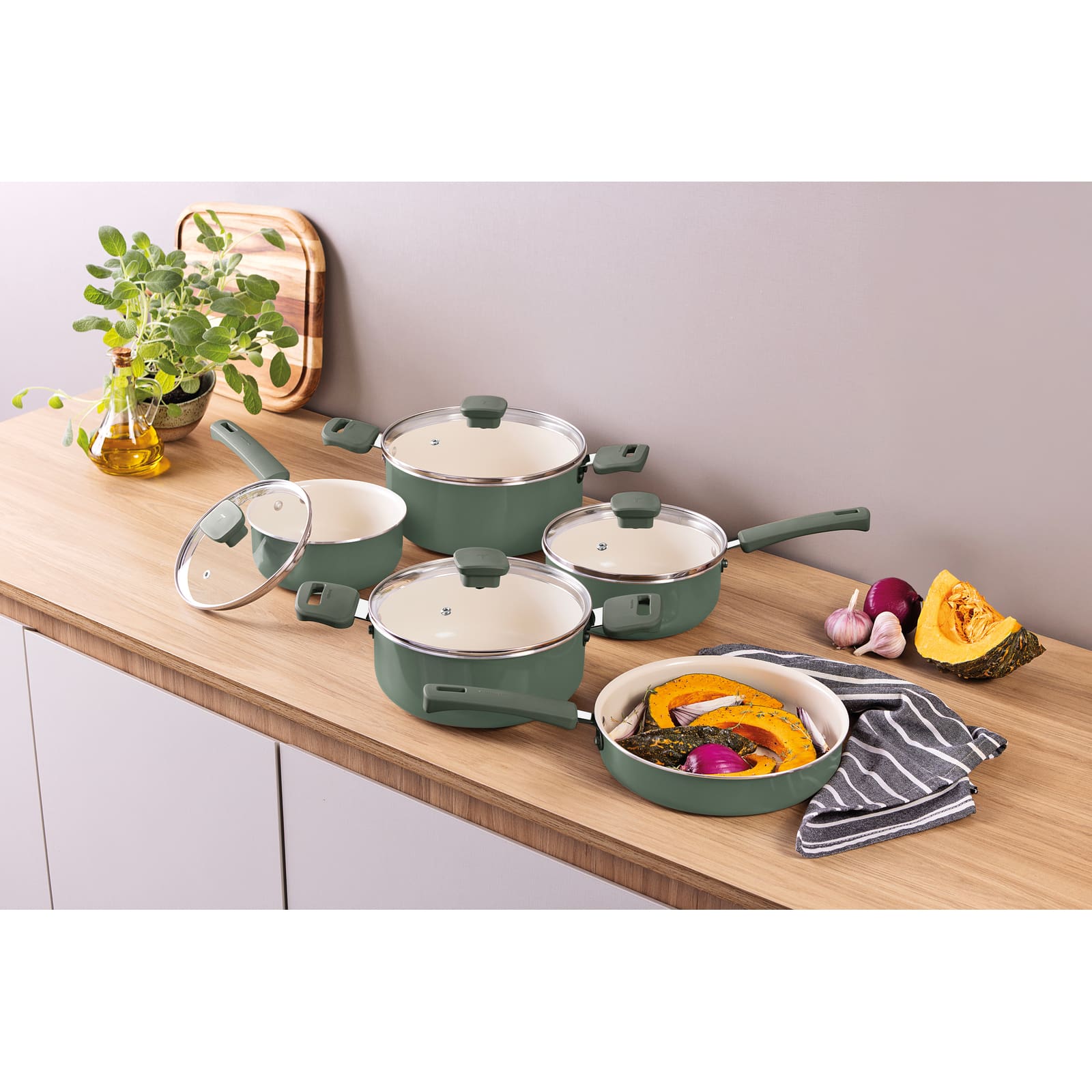 Jogo de Panelas Tramontina Veronese Alumínio Reciclado Revestimento Cerâmico 5 Peças Verde - 2