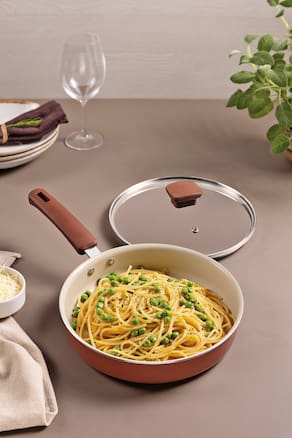 Frigideira Reta Tramontina Veronese Cerâmica com Tampa 22cm 1,7L - Argila - 1