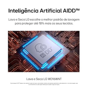Lava e Seca LG Smart WD16WNTS6B 16kg 127V Branca Inteligência Artificial AI DD - 220V - 3
