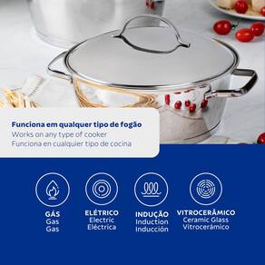 Jogo de Panelas Tramontina Allegra em Aço Inox Fundo Triplo 5 Peças - 3