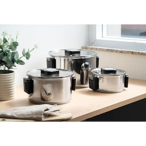 Jogo de Panelas Tramontina Lótus Aço Inox Fundo Triplo com Alças Dobráveis 3 Peças - 3