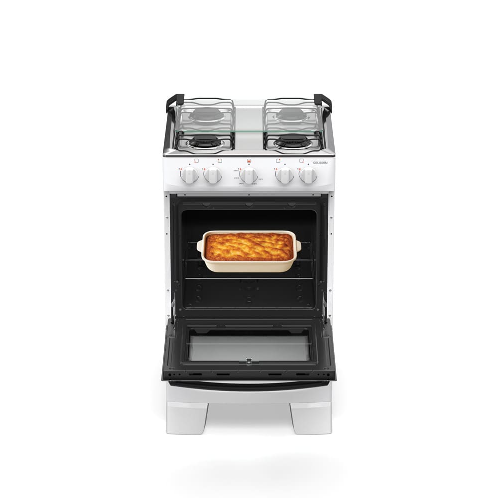 Fogão Atlas Coliseum 4 Bocas Plus Pés Altos Queimadores Limpa Fácil Branco - 3