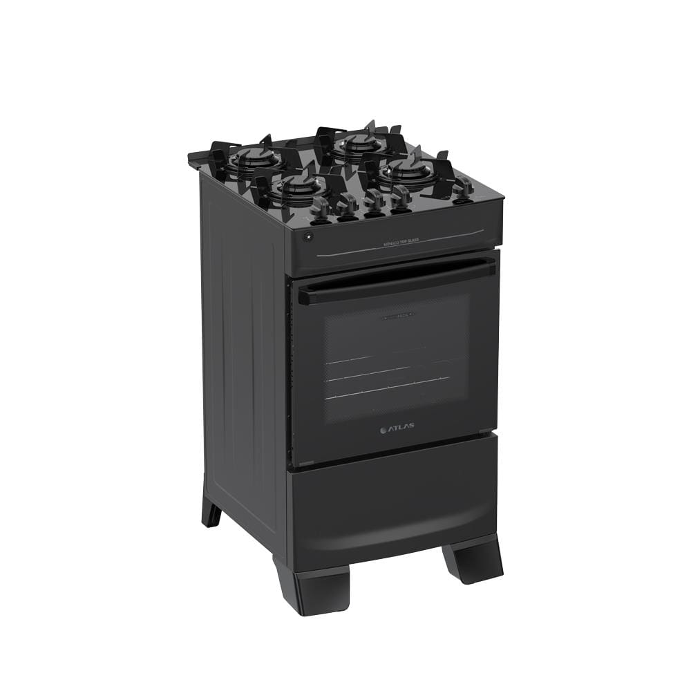 Fogão Atlas Mônaco Top Glass 4 Bocas com Mesa de Vidro e Acendimento Automático Bivolt Preto - 2
