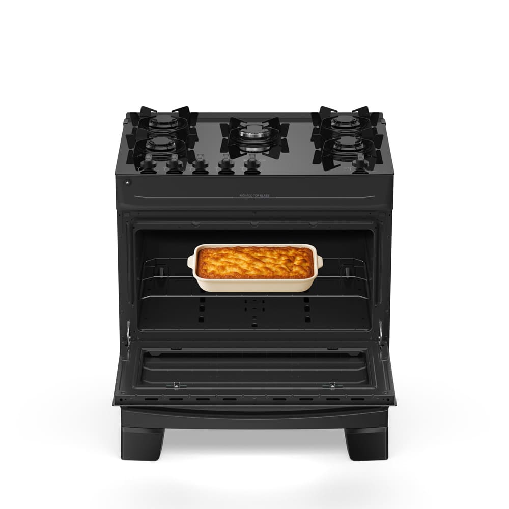 Fogão Atlas Mônaco Top Glass 5 Bocas com Mesa de Vidro e Mega Chama Bivolt Preto - 3