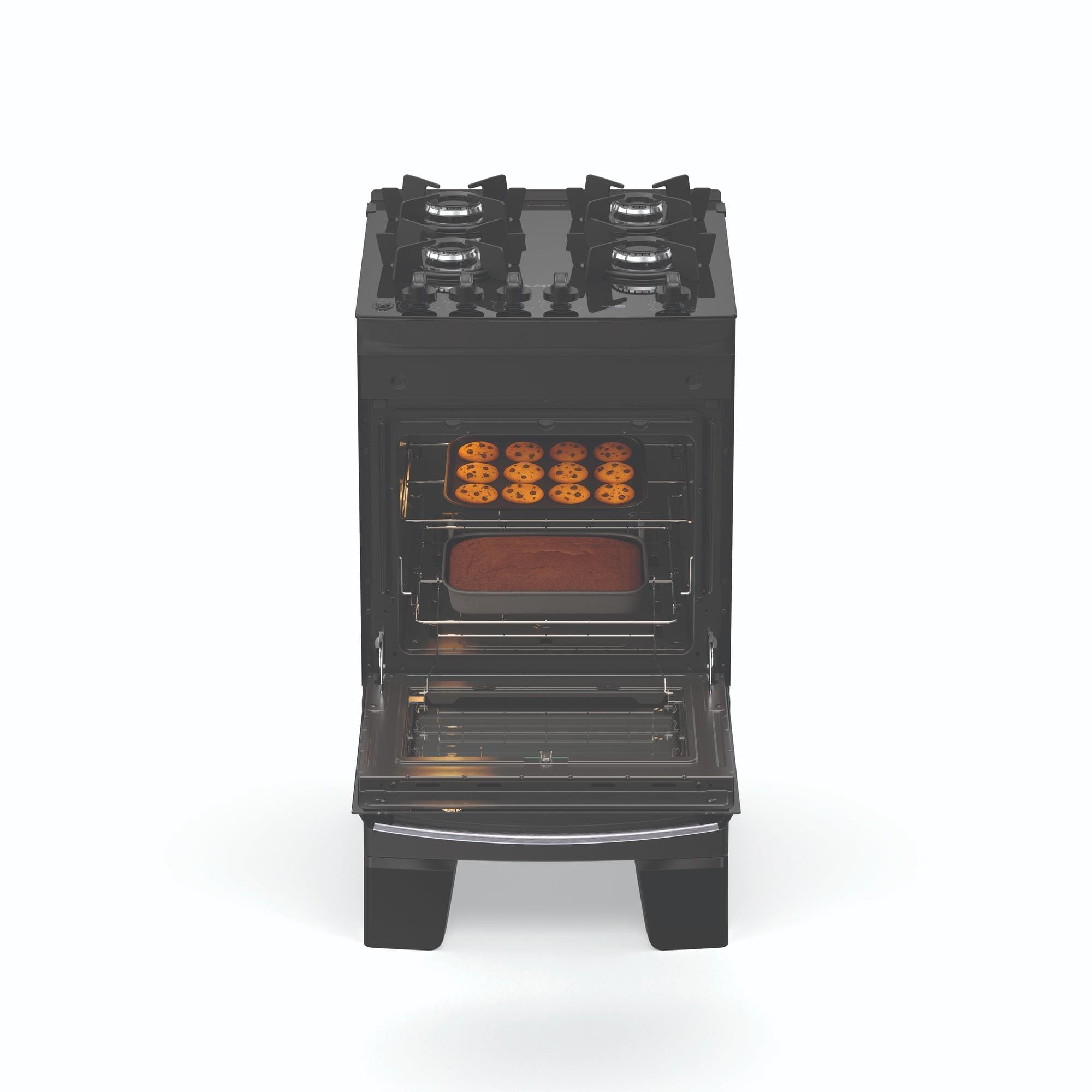 Fogão Atlas Agile Up Glass 4 Bocas com Mesa de Vidro e Acendimento Automático Bivolt Preto - 2