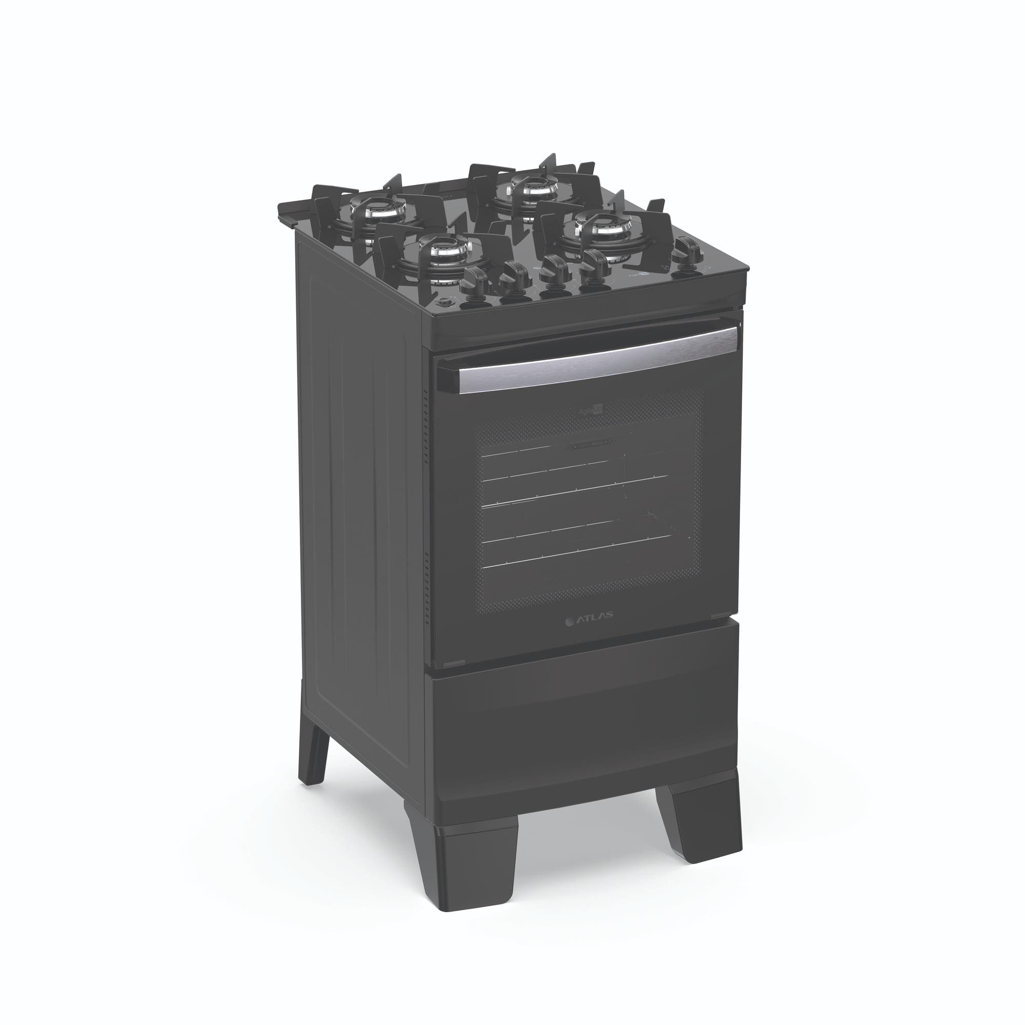Fogão Atlas Agile Up Glass 4 Bocas com Mesa de Vidro e Acendimento Automático Bivolt Preto - 3